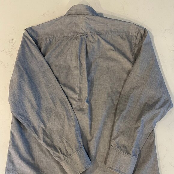 Izod Button Down Lg Sleeve Oxford Collar Casual Cotton Shirt Heathered Blue Sz M - Picture 9 of 13